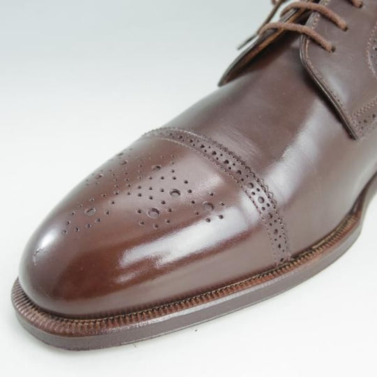 ほぼ未使用★(伊)サントーニ SIZE 8.5【★ブラックラピド製法】セミブローグ/カーフ/濃茶/ダークブラウン/SANTONI★c819