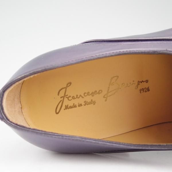 未使用★(伊)フランチェスコ・ベニーニョ SIZE 8【★プレーントゥ】ネイビー/紺/カーフ/Francesco Benigno★c820