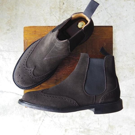 極美品★チャーチ 65G/UK6.5【★サイドゴアブーツ/CRANSLEY 2】103ラスト/スエード/ダイナイトソール/5都市ロゴ/Church's★c825