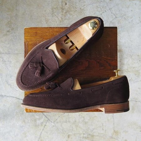 極美品★チャーチ 90F/UK9【★フォスバリー/FOSBURY】93ラスト/4都市ロゴ/スエード/タッセルローファー/Church's★c826