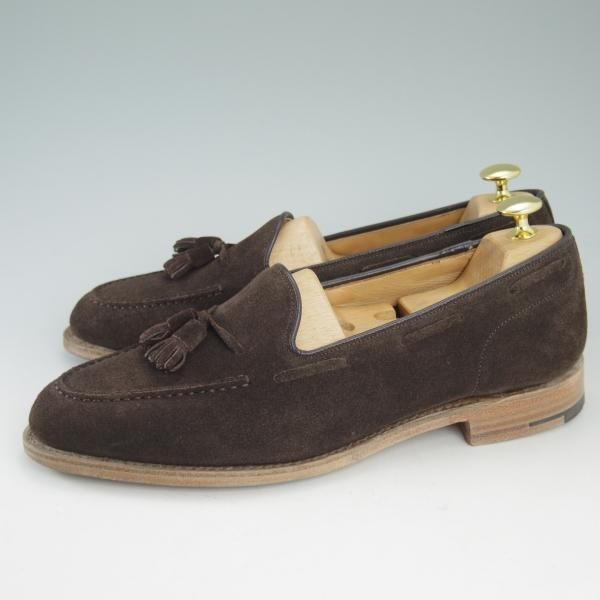 極美品★チャーチ 90F/UK9【★フォスバリー/FOSBURY】93ラスト/4都市ロゴ/スエード/タッセルローファー/Church's★c826