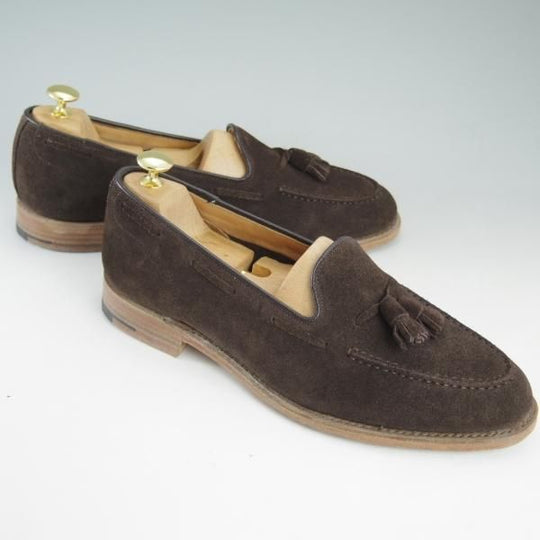 極美品★チャーチ 90F/UK9【★フォスバリー/FOSBURY】93ラスト/4都市ロゴ/スエード/タッセルローファー/Church's★c826