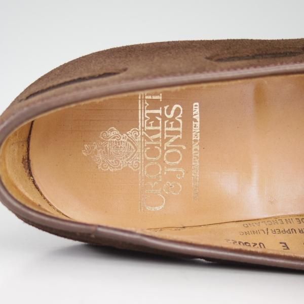 美品★クロケット&ジョーンズ 6E【★キャベンディッシュ2/CAVENDISH 2】タッセルローファー/スエード/茶/Crockett&Jones★c829