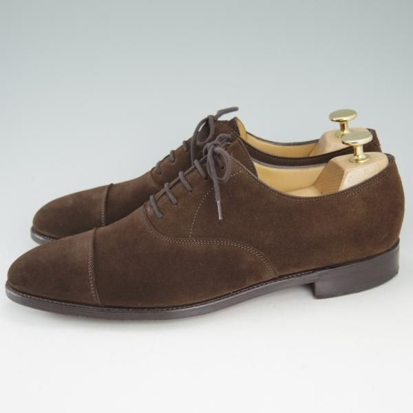 極美品★ジョンロブ 7.5D【貴重★スエードのシティ2/CITY2/7000ラスト】ストレートチップ/茶/JOHN LOBB★c830