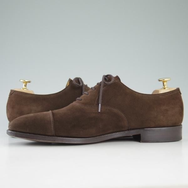 極美品★ジョンロブ 7.5D【貴重★スエードのシティ2/CITY2/7000ラスト】ストレートチップ/茶/JOHN LOBB★c830