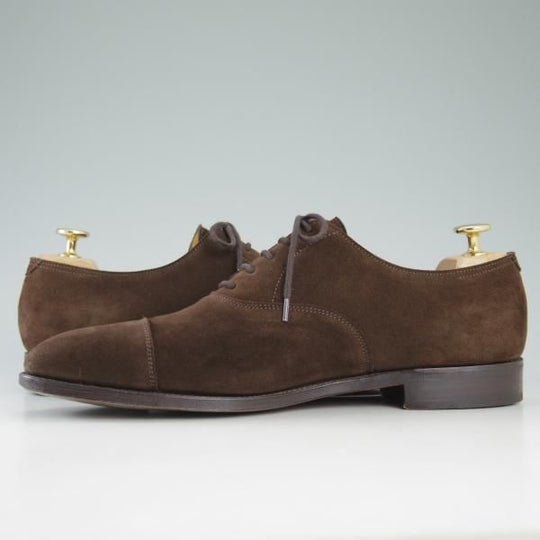 極美品★ジョンロブ 7.5D【貴重★スエードのシティ2/CITY2/7000ラスト】ストレートチップ/茶/JOHN LOBB★c830