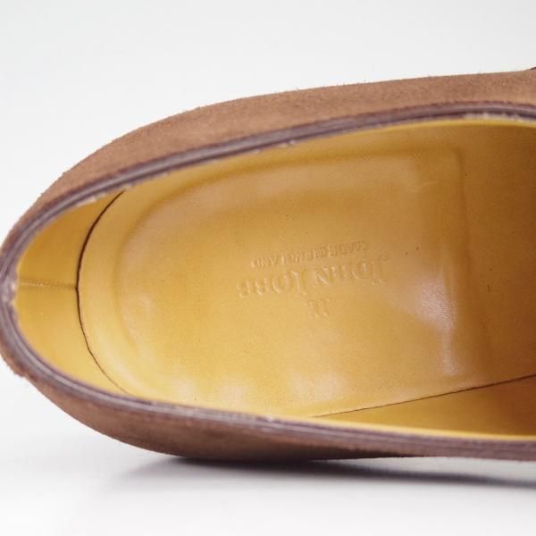 極美品★ジョンロブ 7.5D【貴重★スエードのシティ2/CITY2/7000ラスト】ストレートチップ/茶/JOHN LOBB★c830