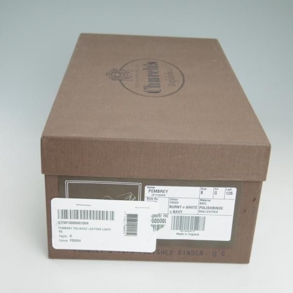 新品★チャーチ 80G/UK8【★Pembrey/ペンブリー】126ラスト/5都市ロゴ/ポリッシュドバインダーカーフ/コインローファー/Church's★c835