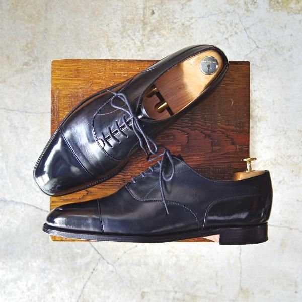 美品★(英)チーニー 8F【★Harrington/ハリントン】6184ラスト/ストレートチップ/カーフ/黒/CHEANEY★c837