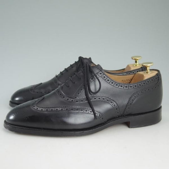 美品★トリッカーズ SIZE 8.5【希少★ドレスライン/EPSOM】9524/フルブローグ/メンズ/短靴/黒/エプソン/カーフ/Tricker's★c838