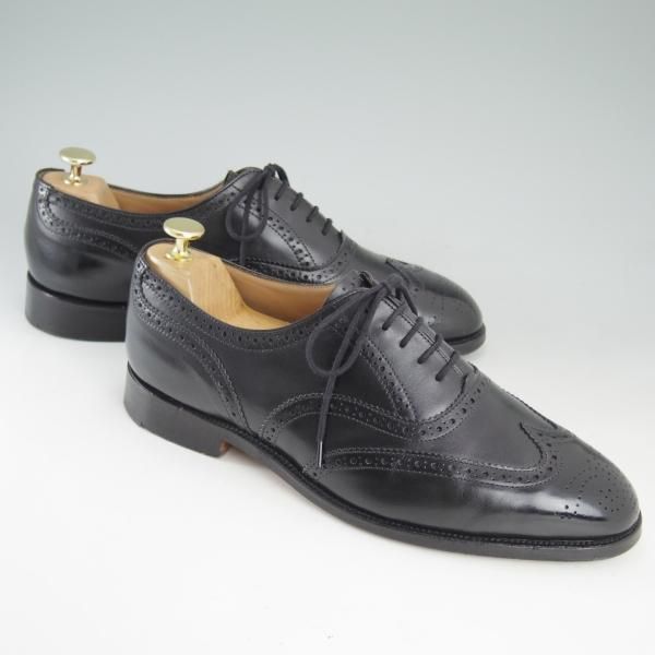 美品★トリッカーズ SIZE 8.5【希少★ドレスライン/EPSOM】9524/フルブローグ/メンズ/短靴/黒/エプソン/カーフ/Tricker's★c838
