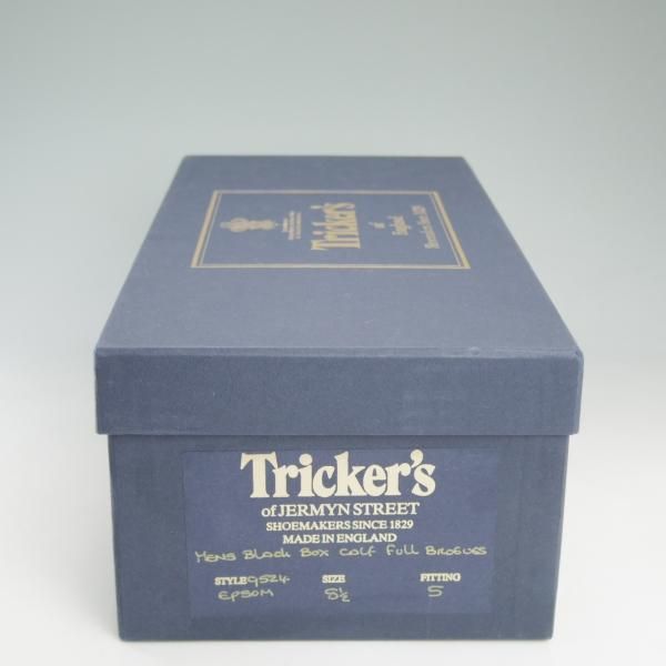 美品★トリッカーズ SIZE 8.5【希少★ドレスライン/EPSOM】9524/フルブローグ/メンズ/短靴/黒/エプソン/カーフ/Tricker's★c838