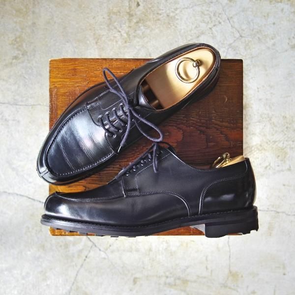 極美品★クロケット&ジョーンズ 6.5E【★リッジウェイソール仕様】WEXFORD/371ラスト/黒/カーフ/Uチップ/Crockett&Jones★c850