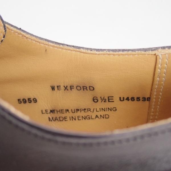 極美品★クロケット&ジョーンズ 6.5E【★リッジウェイソール仕様】WEXFORD/371ラスト/黒/カーフ/Uチップ/Crockett&Jones★c850