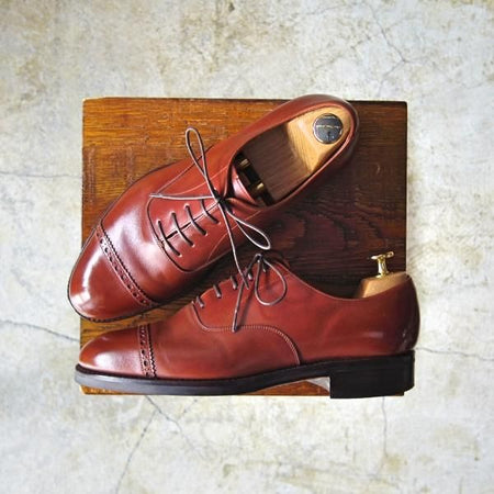 美品★(スペイン製)ヤンコ SIZE 5.5【★グッドイヤーウェルテッド製法/ヨークソール仕様】パンチドキャップトゥ/茶/カーフ/YANKO★c853