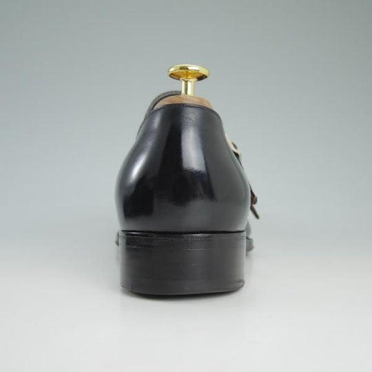美品★(伊)ジンターラ SIZE 41【★ダブルモンク/パティーヌ】カーフ/黒系/ZINTALA/シルバノ・ラッタンジ/Lattanzi★c859
