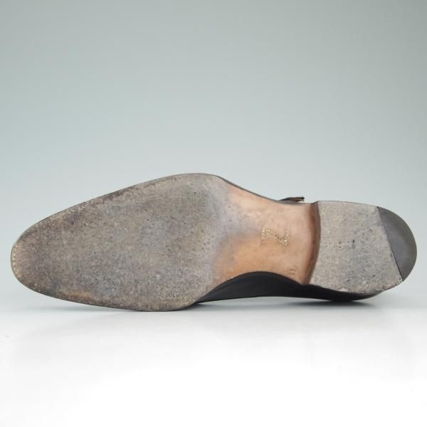 美品★(伊)ジンターラ SIZE 41【★ダブルモンク/パティーヌ】カーフ/黒系/ZINTALA/シルバノ・ラッタンジ/Lattanzi★c859