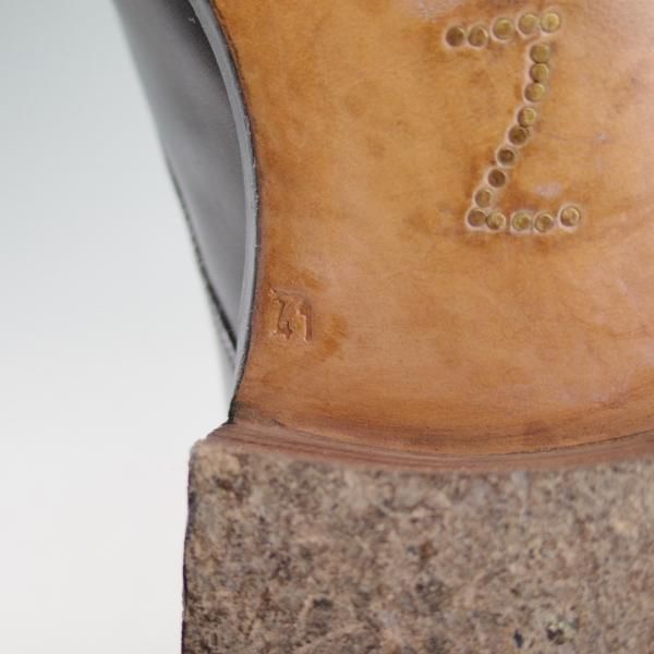 美品★(伊)ジンターラ SIZE 41【★ダブルモンク/パティーヌ】カーフ/黒系/ZINTALA/シルバノ・ラッタンジ/Lattanzi★c859