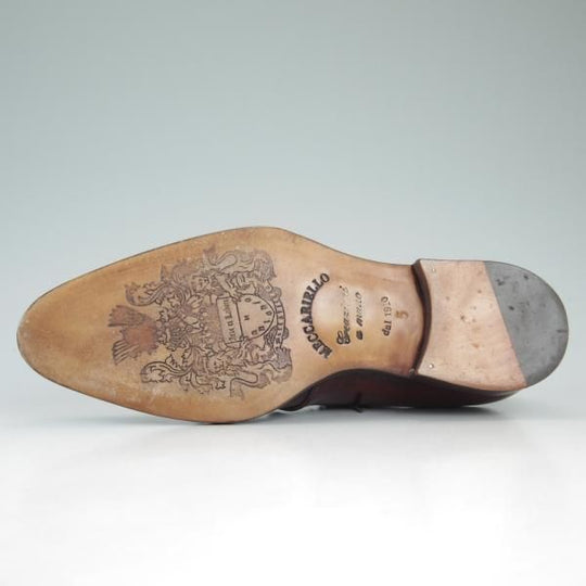 極美品★(伊)旧メッカリエロ UK6程度【定価￥156,450-★ハンドソーンウェルテッド製法】ダービーシューズ/MECCARIELLO★c860