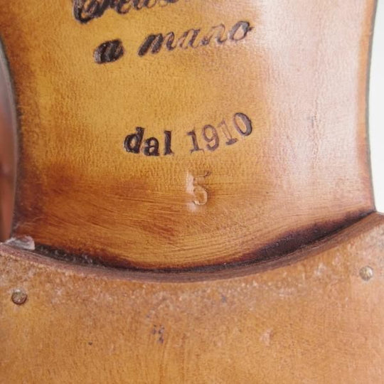 極美品★(伊)旧メッカリエロ UK6程度【定価￥156,450-★ハンドソーンウェルテッド製法】ダービーシューズ/MECCARIELLO★c860