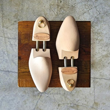 美品★(伊)メッカリエロ UK6程度【貴重★旧時代の純正シューツリー】木製シューキーパー/men's/メンズ/MECCARIELLO★c870