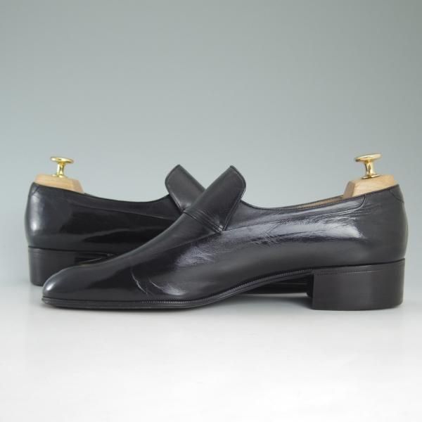 極上★(伊)アルティオリ SIZE 9.5【定価15万円以上★センターエラスティック】黒/スリッポン/カーフ/ARTIOLI★c882