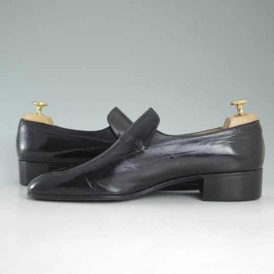 極上★(伊)アルティオリ SIZE 9.5【定価15万円以上★センターエラスティック】黒/スリッポン/カーフ/ARTIOLI★c882