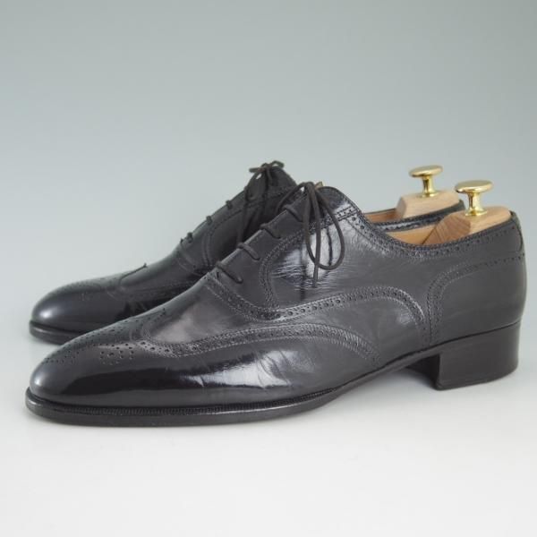 極上★(伊)アルティオリ SIZE 9.5【定価15万円以上★フルブローグ】黒/ウイングチップ/カーフ/ARTIOLI★c883