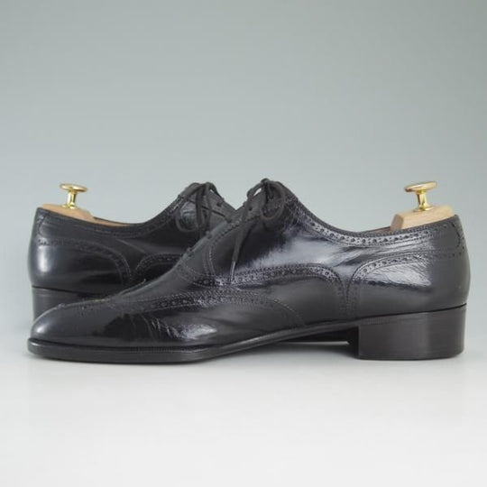極上★(伊)アルティオリ SIZE 9.5【定価15万円以上★フルブローグ】黒/ウイングチップ/カーフ/ARTIOLI★c883