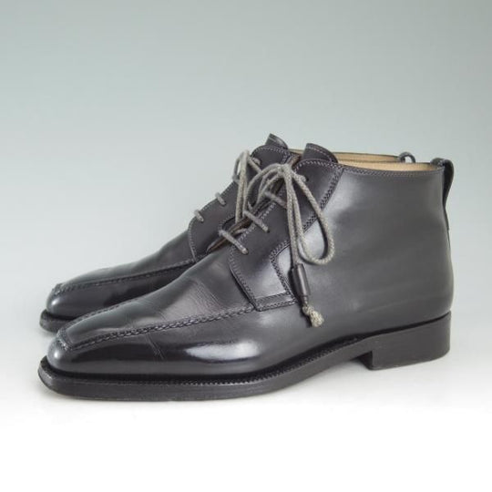 極上★(伊)ステファノビ製 SIZE 40【高額★スキンステッチ仕様/ロエベ別注/LOEWE】カーフ/黒/メンズ/靴/STEFANOBI★c890