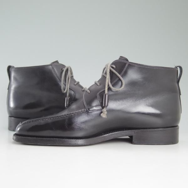 極上★(伊)ステファノビ製 SIZE 40【高額★スキンステッチ仕様/ロエベ別注/LOEWE】カーフ/黒/メンズ/靴/STEFANOBI★c890