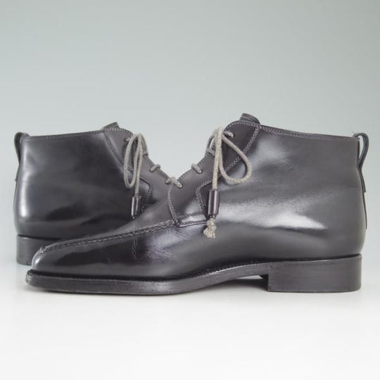 極上★(伊)ステファノビ製 SIZE 40【高額★スキンステッチ仕様/ロエベ別注/LOEWE】カーフ/黒/メンズ/靴/STEFANOBI★c890