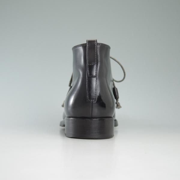 極上★(伊)ステファノビ製 SIZE 40【高額★スキンステッチ仕様/ロエベ別注/LOEWE】カーフ/黒/メンズ/靴/STEFANOBI★c890