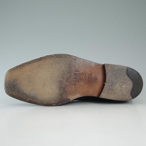 極上★(伊)ステファノビ製 SIZE 40【高額★スキンステッチ仕様/ロエベ別注/LOEWE】カーフ/黒/メンズ/靴/STEFANOBI★c890