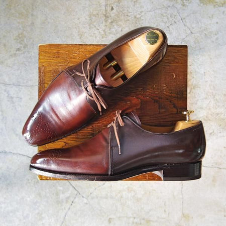 極上★42ndロイヤルハイランド SIZE 7.5【高級★EXCLUSIVE ライン/プレーントゥ】茶/ex808/カーフ/42ND ROYAL HIGHLAND★c892