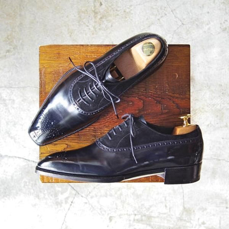 美品★(英)ガジアーノ&ガーリング UK5.5程度【貴重★ビスポーク商品】カーフ×スエード/黒/GAZIANO&GIRLING★c904