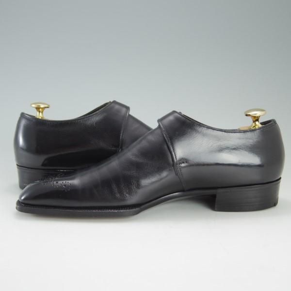 ★(英)ガジアーノ&ガーリング UK5.5程度【高級★ビスポーク商品】モンクストラップ/カーフ/黒/GAZIANO&GIRLING★c905