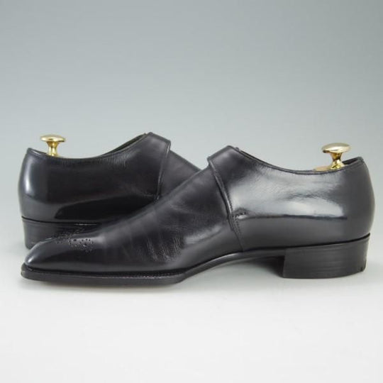 ★(英)ガジアーノ&ガーリング UK5.5程度【高級★ビスポーク商品】モンクストラップ/カーフ/黒/GAZIANO&GIRLING★c905