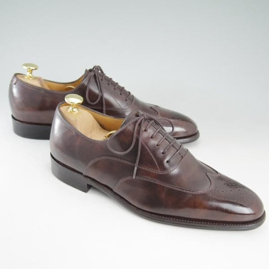極美品★ジョンロブ製 SIZE 39/UK5.5程度【貴重★エルメス別注/HERMES】H103/フルブローグ/ミュージアムカーフ/JOHN LOBB★c907