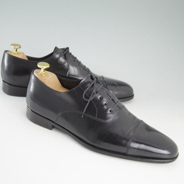 極上★(伊)タニノクリスチー SIZE 7.5【定価17万円程度★最後期のストレートチップ】136215/カーフ/黒/TANINO CRISCI★c909