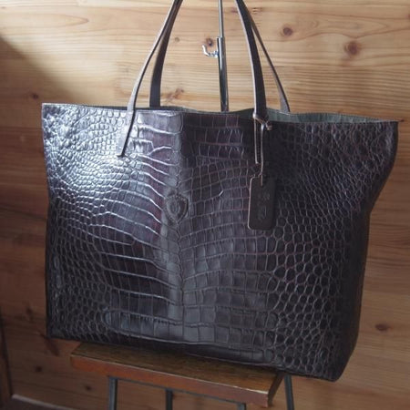 美品★フェリージ/Felisi【定価7.5万円★トートバッグ/11-91】レザー/クロコ型押し/トート バッグ/メンズ&レディース/ビジネス★N5235