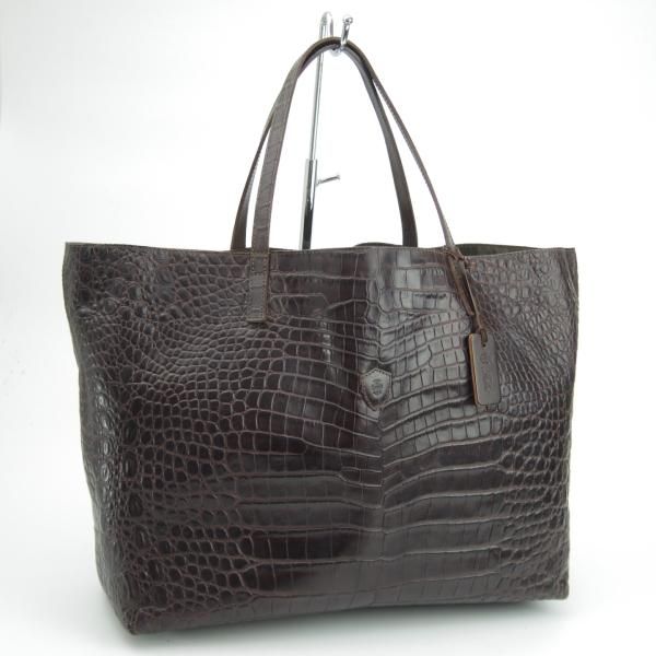 貴重★レア★入手困難★フェリージ★フラワーベース★クロコ型押し★本革レザー★花瓶 美品☆フェリージ/Felisi【定価7.5万円☆トートバッグ/11-91