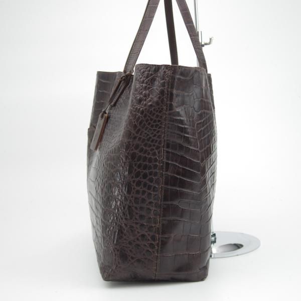 美品 フェリージ トートバッグ クロコ型押し 肩掛け レザー ビジネス ブラウン Felisi felisi フェリージ トートバッグ 15/50-SA メンズ