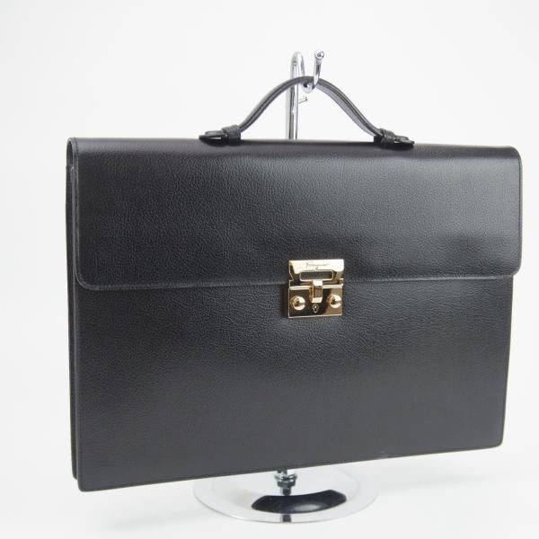 ほぼ未使用★(伊)サルヴァトーレ・フェラガモ/Ferragamo【★レザー ブリーフケース】黒/メンズ ビジネス バッグ/Salvatore★N5237