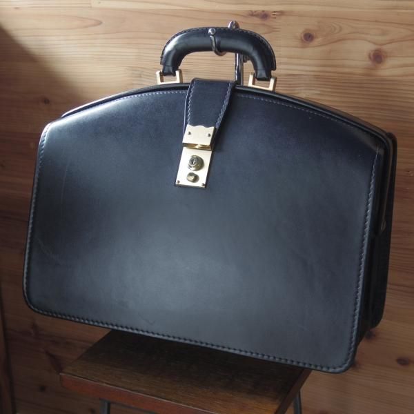 ほぼ未使用★(英)パップワース/PAPWORTH【高額★ダレスバッグ】黒 /メンズ ビジネス バッグ/レザー ブリーフケース★N5239