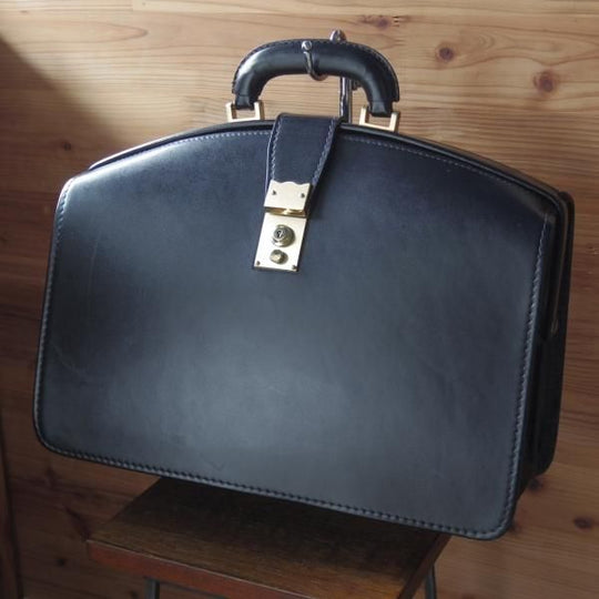 ほぼ未使用★(英)パップワース/PAPWORTH【高額★ダレスバッグ】黒 /メンズ ビジネス バッグ/レザー ブリーフケース★N5239