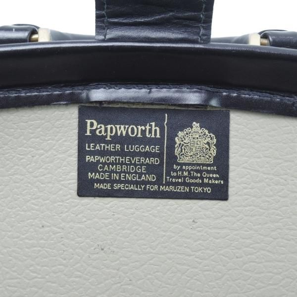 ほぼ未使用★(英)パップワース/PAPWORTH【高額★ダレスバッグ】黒 /メンズ ビジネス バッグ/レザー ブリーフケース★N5239
