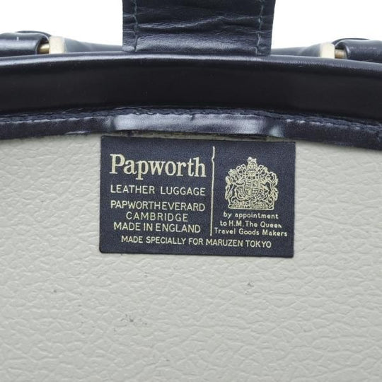 ほぼ未使用★(英)パップワース/PAPWORTH【高額★ダレスバッグ】黒 /メンズ ビジネス バッグ/レザー ブリーフケース★N5239