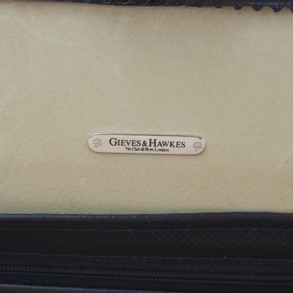 ほぼ未使用★(英)GIEVES&HAWKES/ギーブス&ホークス【★鞄】ダレスバッグ/レザー/黒/メンズ ビジネス バッグ★N5240