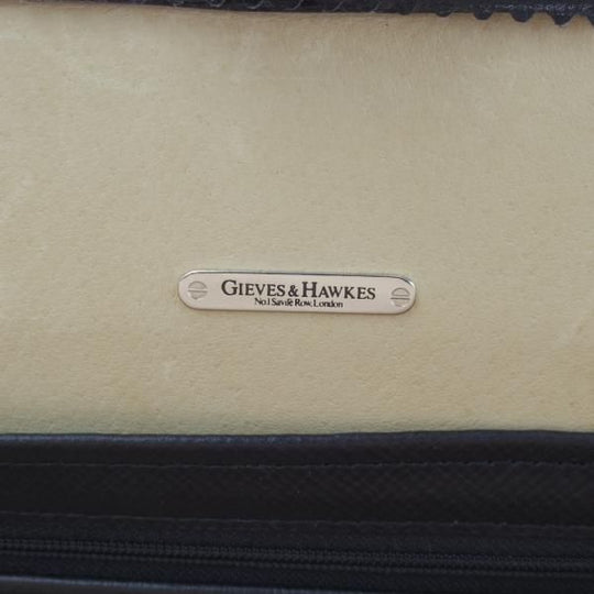 ほぼ未使用★(英)GIEVES&HAWKES/ギーブス&ホークス【★鞄】ダレスバッグ/レザー/黒/メンズ ビジネス バッグ★N5240